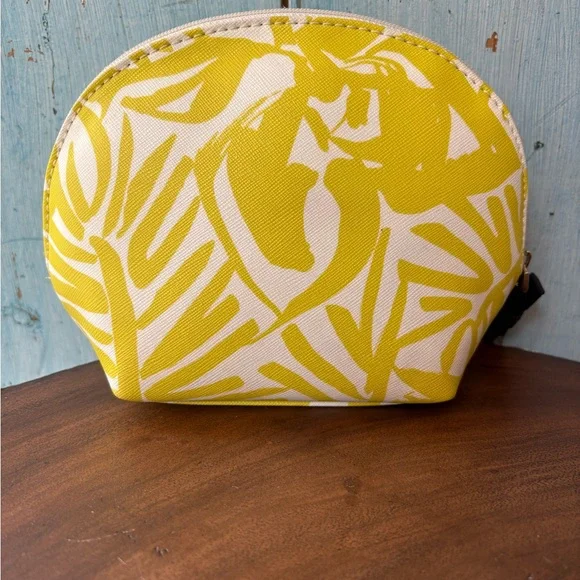 Kate Spade Citron & White Palm Print Cosmetics Bag - Picture 4 of 9